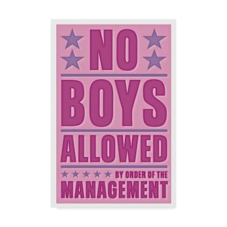 John W. Golden 'No Boys Allowed' Canvas Art,22x32